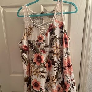 White floral tank top